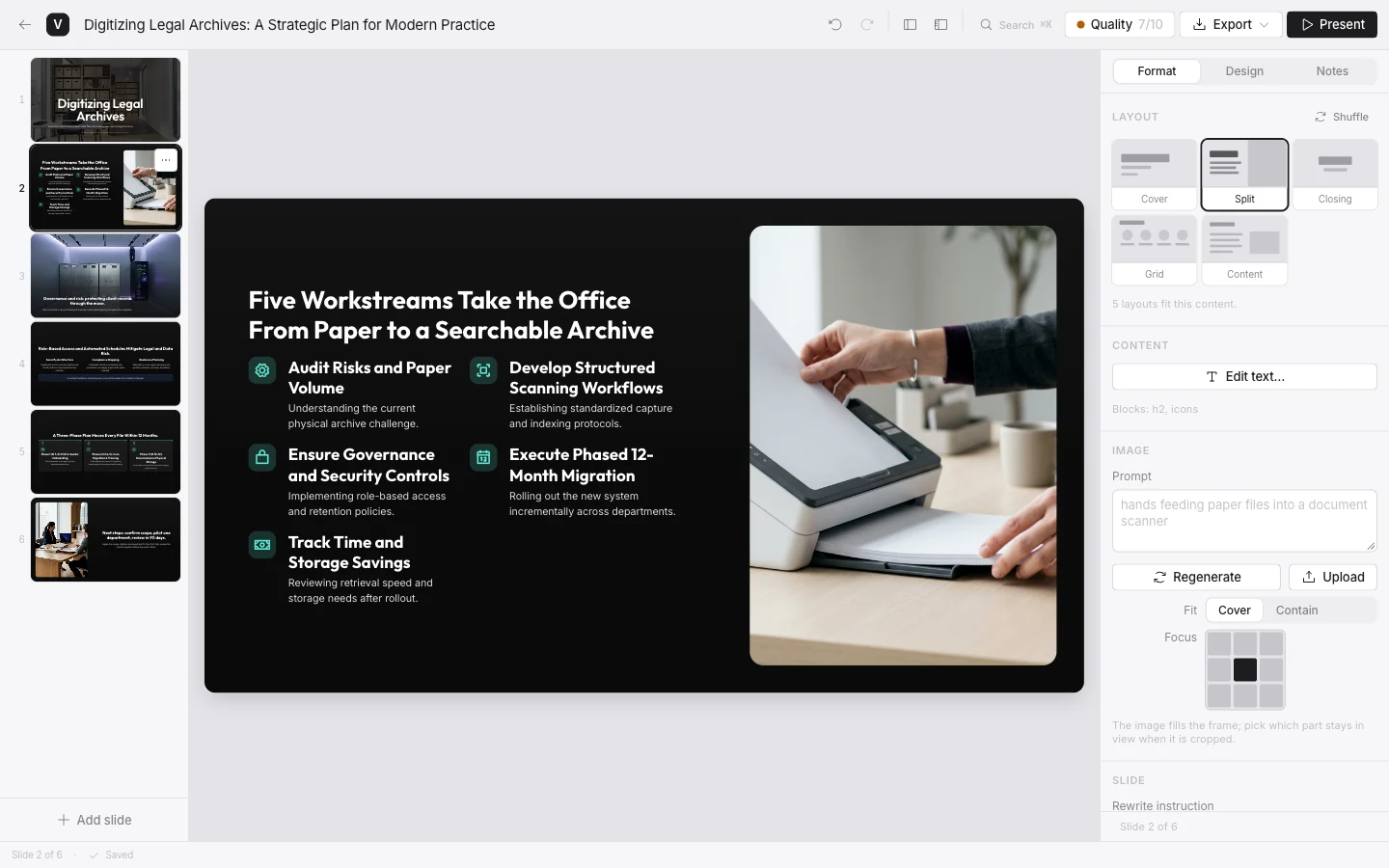 Screenshot of Vellum in today’s build, with demo data